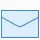 Envelope icon representing email on a plain white background.