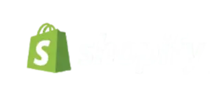 Shopify logo featuring a green shopping bag with a white stylized "S" on it.