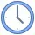 Clock icon on a white background, symbolizing time management and scheduling.