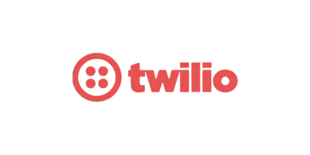 Twilio logo displayed prominently on a black background.